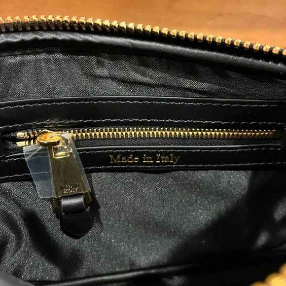 NWT Moschino Logo-print Zipped Chain Shoulder Bag - Picture 11 of 15